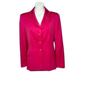 Escada hot pink wool 3 button blazer size 42 (L)